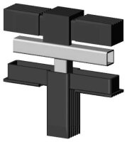 Kunsstoff-Steckverbinder 25er, schwarz/grau mit Stahlkern