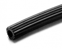 Kederschnur 4,2 mm rund, geriffelt, PVC; schwarz