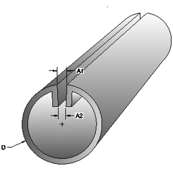 Rohrprofil 27,0 x 1,5 mm, geschlitzt für 2 mm; l= 3 m