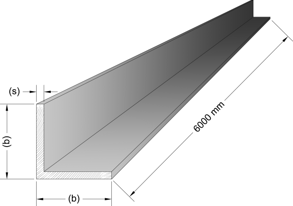 Alu Winkel gleichschenkelig RAL pulverbeschichtet (Standard)