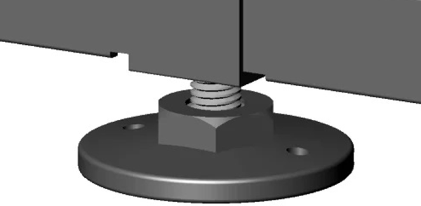 Kunststoff-Verstellgleiter (D x L) 26,0 x 42,0 mm, Form: Stellteller, rund, mit Sechskant schwarz mit Stahlgewinde M10