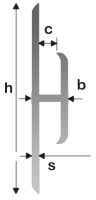 Aluminium-H-Profil asymmetrisch 40,0 x 7,0 x 20,0 x 1,5...