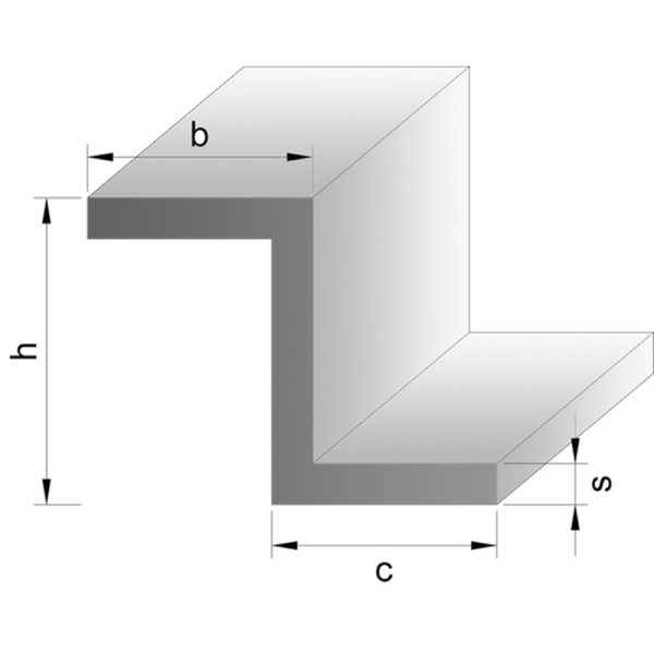 Aluminium-Z-Profil 20,0 x 18,0 x 21,0 x 3,0 mm; Oberfläche Eloxal E6/EV1 Natur ; Lieferung aus Lagerlängen je 6 m, Anzahl und Preis pro m