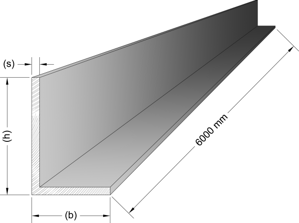 Winkel ungleichschenkelig RAL pulverbeschichtet (matt)