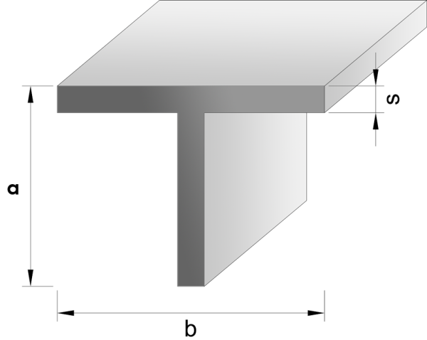 TECNAL-Aluminium-T-Profil 40,0 x 40,0 x 4,0 mm (B x H x s); Oberfläche pressblank, roh; Verkaufseinheiten: in Stangen je 6 m