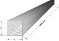 RAL pulverbeschichtet (matt) - Vierkantstange